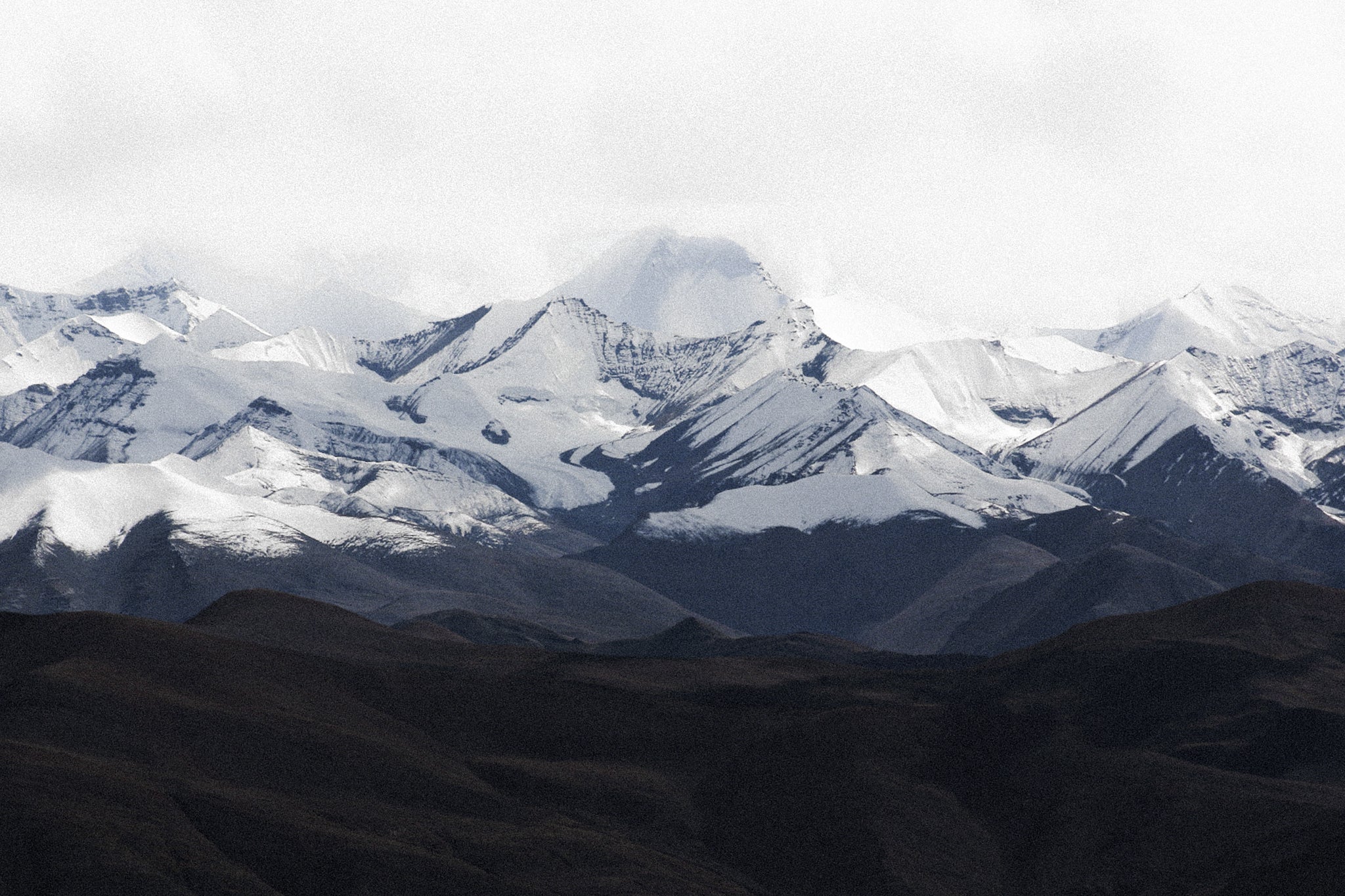 Snow-capped Tibetan mountain range